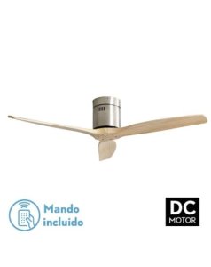 ventilador dc con luz aguiln 2 128290342 nquel/haya 3 aspas de fabrilamp