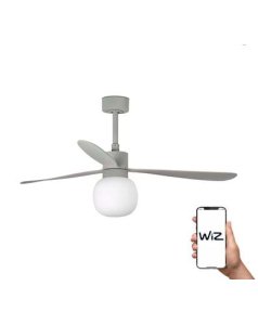 ventilador con luz amelia ball 132 cm gris 3 palas 20w 2700k wiz 33762ww-27 de faro.  ventilador con luz amelia ball 132 cm gris 3 palas 20w 2700k wiz 33762ww-27 de faro.