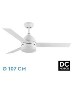 ventilador dc con luz mod. legio 212691368 blanco 3 aspas de fabrilamp