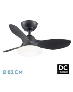 ventilador dc con luz pramo 207291309 negro 3 aspas de fabrilamp