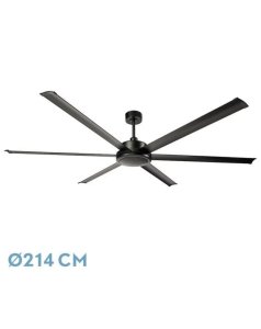 ventilador dc con luz sansn mini 208399609 negro 6 aspas de fabrilamp