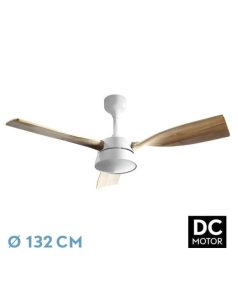 ventilador dc con luz esto 212291368 blanco/haya 3 aspas de fabrilamp