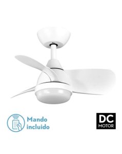 ventilador dc con luz pirdo 186291301 blanco 3 aspas de fabrilamp