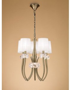 colgante de techo 5 l loewe cuero 4732 de mantra