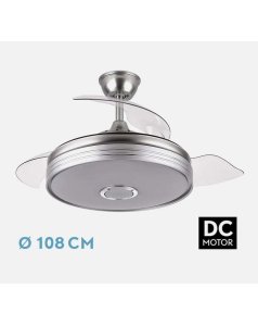 ventilador dc con luz matanuska niquel 72w 3 aspas desp. 108d bluethooth 142791403 de fabrilamp