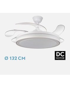 ventilador dc con luz esparta maxi 80w blanco 5 aspas desp.132d 10255lm 184796001 de fabrilamp