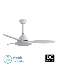 ventilador dc con luz yael 159391301 blanco 3 aspas de fabrilamp