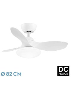 ventilador dc con luz pramo 207291301 blanco 3 aspas de fabrilamp