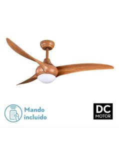 ventilador dc con luz canea 185591302 marrn 3 aspas de fabrilamp