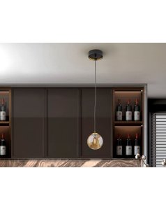 colgante de techo 1 led dark 439428 negro-latón Ø12 de schuller  colgante de techo 1 led dark 439428 negro-latón Ø12 de schuller