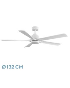 ventilador dc con luz cairo 208091528 blanco 5 aspas de fabrilamp