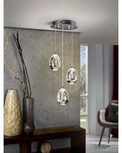colgante de techo 3 led cromo roco 783753 de schuller