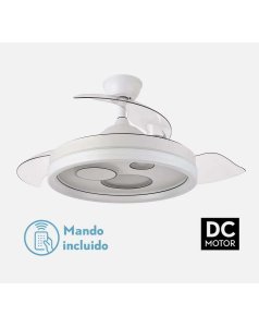 ventilador dc con luz turia blanco 72w 3 aspas desp. 110d 6120lm 184891401 de fabrilamp