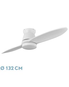 ventilador dc con luz nordic 207891201 blanco 2 aspas de fabrilamp