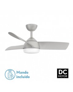 ventilador con luz 24w haur 173391310 plata de fabrilamp