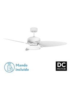 ventilador dc con luz cross 187391368 blanco 3 aspas de fabrilamp