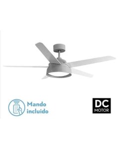 ventilador dc con luz lebeche 180791568 gris/blanco 5 aspas de fabrilamp