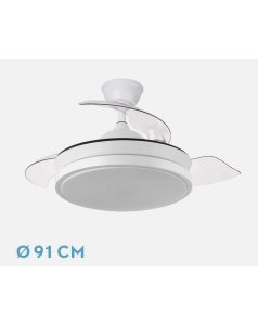 ventilador dc con luz escorpion 59w blanco 3 aspas desp.91d 6980lm 214599001 de fabrilamp