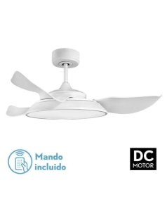 ventilador dc con luz mod. sierra 188091301 blanco 3 aspas de fabrilamp