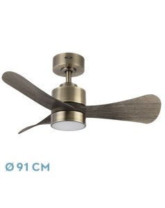 ventilador dc con luz zepeln 207791336 cuero/roble 3 aspas de fabrilamp