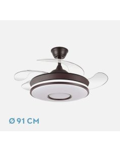 ventilador dc con luz dani mini 59w marron 91d 4 aspas 165399002 de fabrilamp