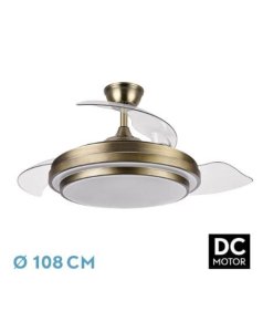 ventilador dc con luz ibe 165291414 cuero 3 aspas de fabrilamp