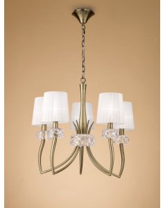 colgante de techo 5 l loewe cuero 4731 de mantra