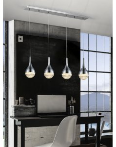 lmpara de techo 4 luces elie cromo 773421 de schuller