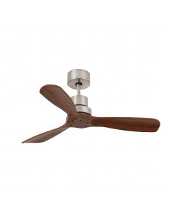 ventilador de techo sin luz mini lantau 33508dc níquel mate palas nogal Ø 108 de faro  ventilador de techo sin luz mini lantau 33508dc níquel mate palas nogal Ø 108 de faro