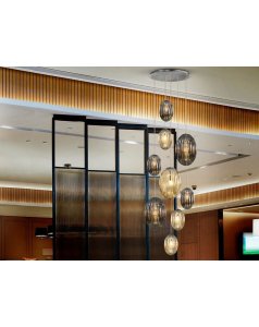 colgante de techo 9 leds ovila 752367 smoke-coñac de schuller  colgante de techo 9 leds ovila 752367 smoke-coñac de schuller