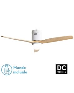 ventilador dc con luz aguiln 1 128291368 blanco / haya 3 aspas de fabrilamp