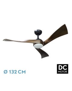 ventilador con luz janubi 173491309 negro aspas roble de fabrilamp