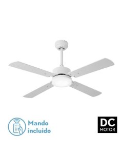 ventilador dc con luz mod. hupe 173591401 blanco 4 aspas de fabrilamp