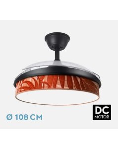 ventilador dc con luz moda 72w hoja caldera 3 aspas desp. 108d 7200ml 212490209 de fabrilamp