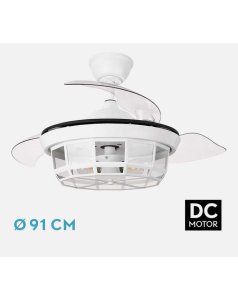 ventilador dc con luz tornado mini blanco 3xe27 3 aspas desp.91d 222699001 de fabrilamp