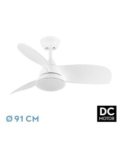 ventilador dc con luz tomo 212991301 blanco 3 aspas de fabrilamp