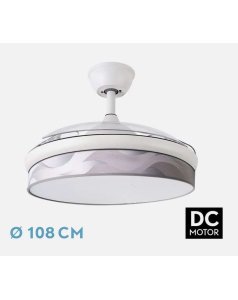 ventilador dc con luz moda 72w blanco/ola gris 3 aspas desp. 108d 7200ml 212490301 de fabrilamp