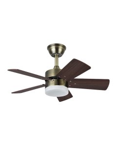 ventilador dc con luz mod. marta 175891536 cuero/nogal 5 aspas de fabrilamp