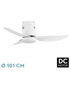 ventilador dc con luz borax 206691301 blanco 3 aspas de fabrilamp