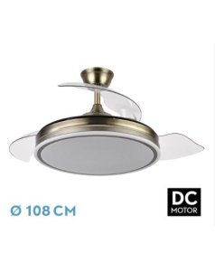 ventilador dc con luz bayomo 142591414 cuero 3 aspas de fabrilamp