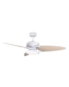 ventilador dc con luz cross 187391368 blanco/haya 3 aspas de fabrilamp