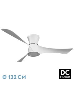 ventilador dc con luz tianas 212191301 blanco 3 aspas de fabrilamp