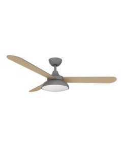 ventilador dc con luz umi 158891382 gris/haya 3 aspas de fabrilamp