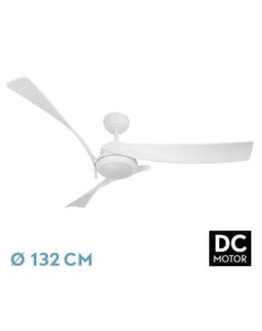 ventilador dc con luz tarento 209691301 blanco 3 aspas de fabrilamp