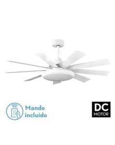 ventilador dc con luz pireo 185391968 blanco 9 aspas de fabrilamp
