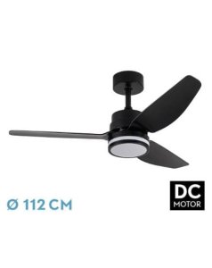 ventilador dc con luz jarama 206791309 negro 3 aspas de fabrilamp