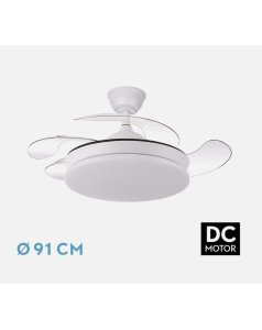 ventilador dc con luz tridente mini 59w blanco 4 aspas desp. 91d 6980lm 236399001 de fabrilamp