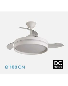 ventilador dc con luz mandarin blanco 72w 3 aspas desp. 108d 7200lm 239591301 de fabrilamp