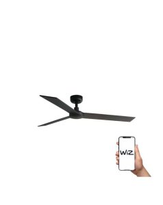 ventilador de techo rudder l3 132 cm 3 palas negras nogal wiz de faro 34298ww