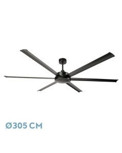 ventilador dc con luz sansn 208391609 negro 6 aspas de fabrilamp